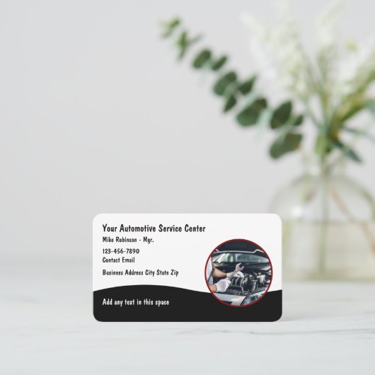 自動車整備士自動車修理名刺 名刺 (スタンド正面)