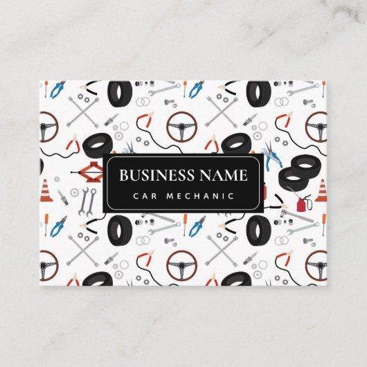 自動車整備士車のツールQRコード 名刺 (正面)