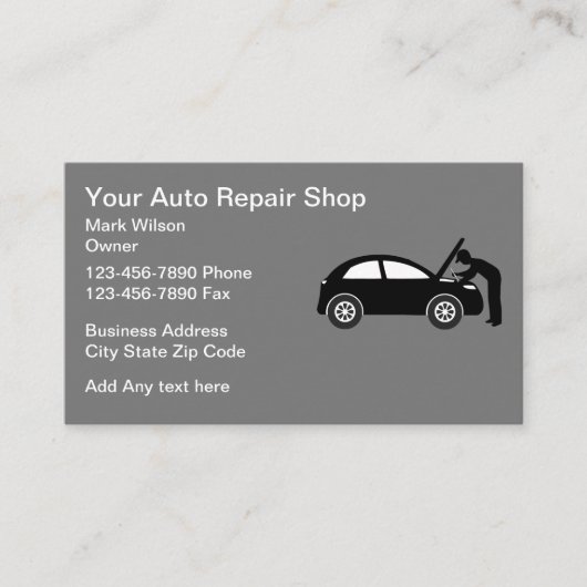 自動車整備士車の修理 名刺 (正面)