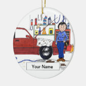 自動車整備士-女性 セラミックオーナメント (左)