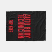 自動車整備士 車両修理 カーメンテナンス フリースブランケット (正面(横))