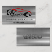 自動車整備士 | 金属製の名刺 名刺 (正面/裏面)