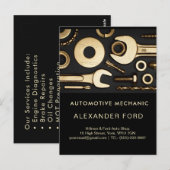 自動車整備工場 メタリックシルバー 光り輝く鋼鉄 ポストカード (正面/裏面)