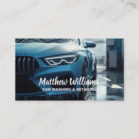 自動車洗浄の詳細を自動 名刺 (正面)