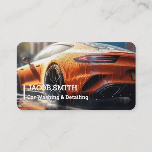 自動車洗浄の詳細を自動 名刺 (正面)