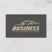 自動車洗車の浄金ゴールドとグレーの詳細 名刺 (正面)