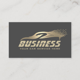 自動車洗車の浄金ゴールドとグレーの詳細 名刺