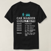 自動車洗車時給の洗車機車の関 Tシャツ (デザイン正面)
