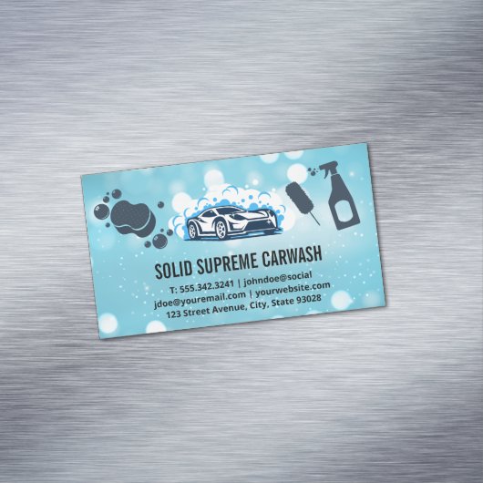 自動車洗車洗浄サービス マグネット名刺 (インサイチュ)