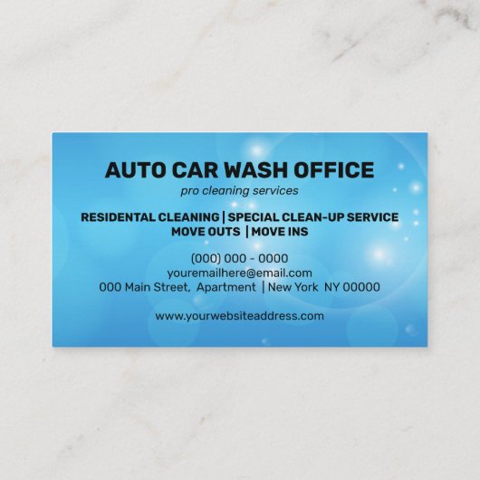 自動車洗車洗浄サービス 名刺 (裏面)