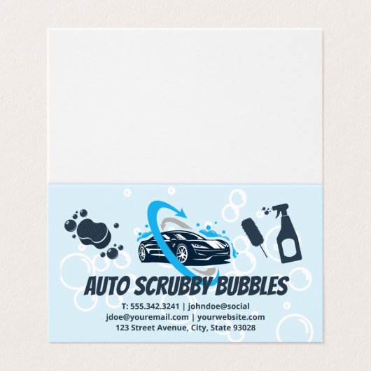自動車洗車 |供給のクリーニング 名刺 (外部フラット)