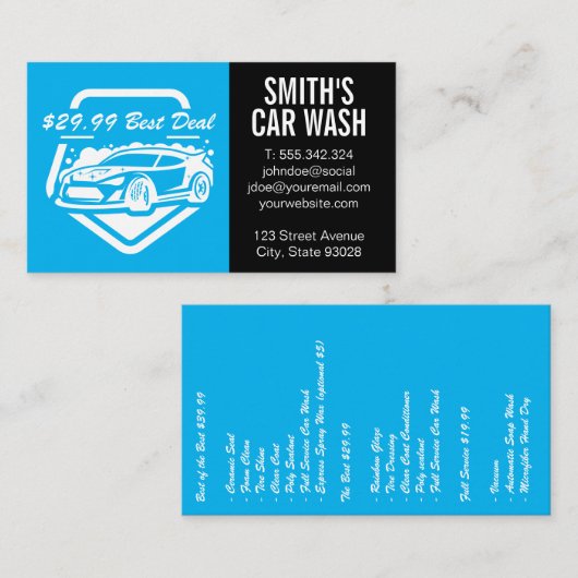 自動車洗車 | 清掃作業車 名刺 (正面/裏面)