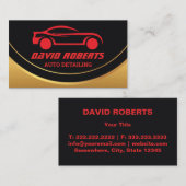 自動車洗面ブラック車のとレッドの詳細 名刺 (正面/裏面)