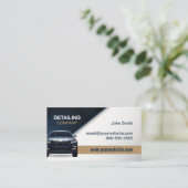 自動車清掃サービスを詳述する車 名刺 (スタンド正面)