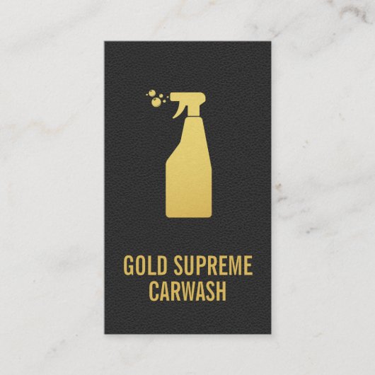 自動車清掃サービス |革の背景 名刺 (正面)