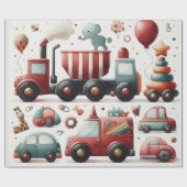 自動車玩具ラッピング紙 ラッピングペーパー (フラット)