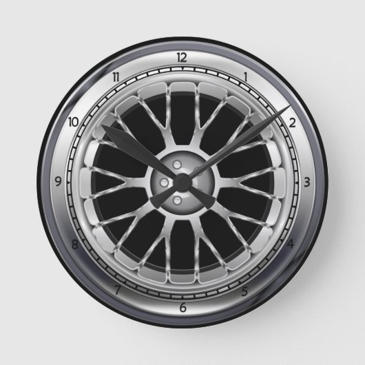 自動車用タイヤのスチールホイールの壁時計 ラウンド壁時計 (正面)