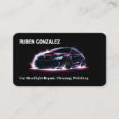 自動車用ヘッドライトレンズの復元 名刺 (正面)