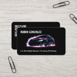 自動車用ヘッドライト復カスタム元QR 名刺