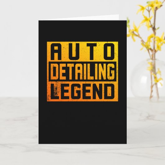 自動車研磨機と自動詳細凡例 カード (黄色い花)