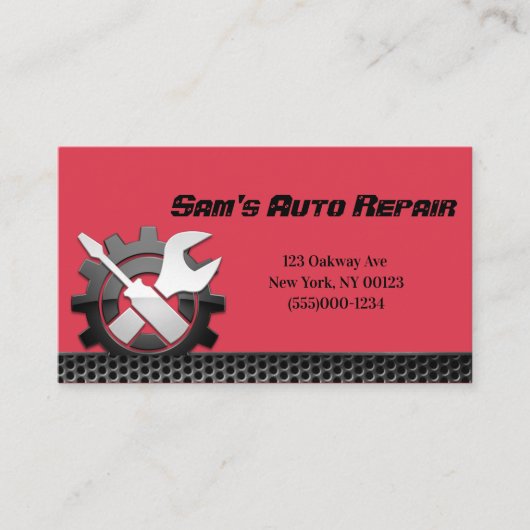 自動車自動整備士修理サービス名刺 名刺 (正面)