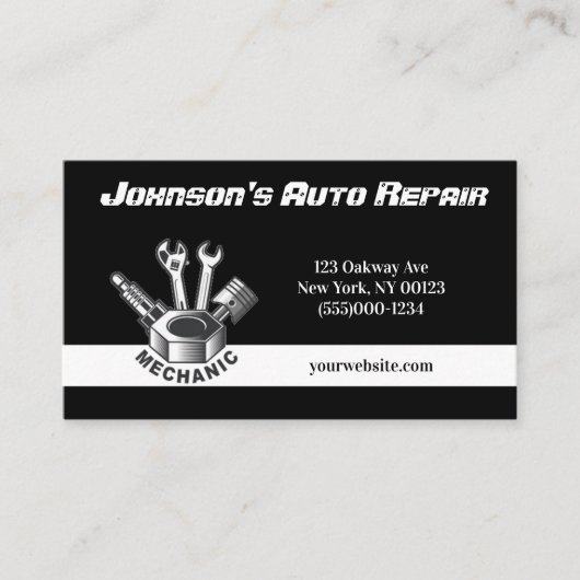 自動車自動整備士修理サービス名刺 名刺 (正面)