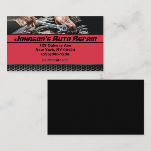 自動車自動整備士修理サービス名刺 名刺 (正面/裏面)