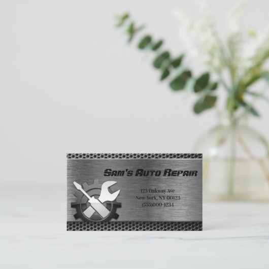 自動車自動整備士修理サービス 名刺 (スタンド正面)