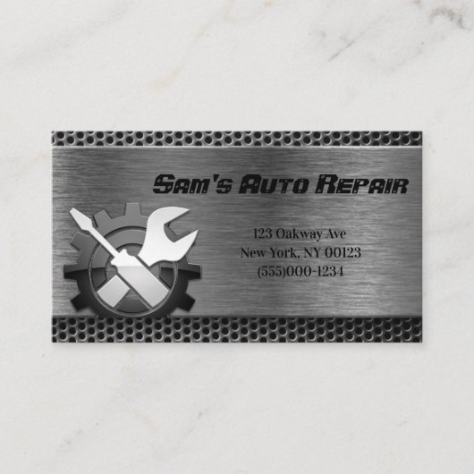 自動車自動整備士修理サービス 名刺 (正面)