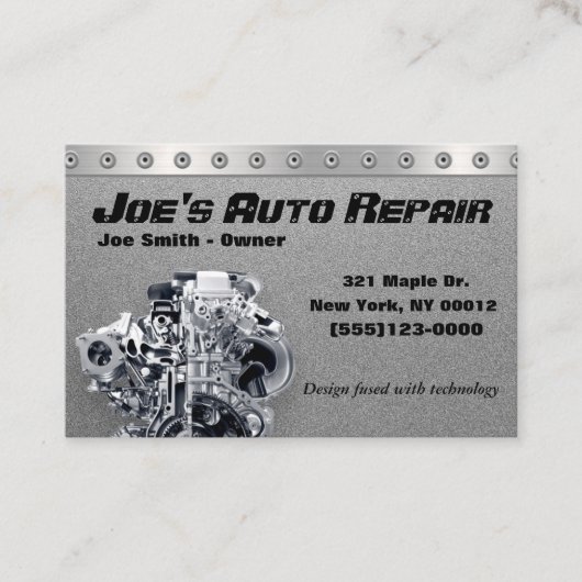 自動車自動整備士修理モーターサービス 名刺 (正面)