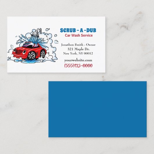 自動車自動車詳細洗車サービス 名刺 (正面/裏面)
