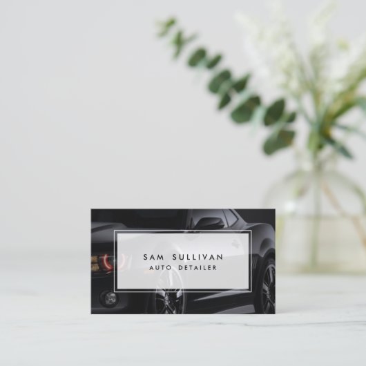 自動車詳細光沢のある黒い車のプロファイ車のル 名刺 (スタンド正面)