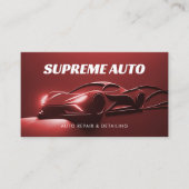 自動車詳細、修理、自動車販売店3D赤モダン 名刺 (正面)