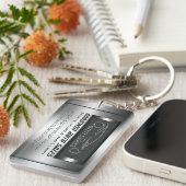 自動車販売ギベーフェイクス – 金属、銀の自動車 キーホルダー (正面右)