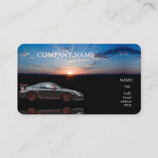 自動車販売ビジネスカードの基本テンプレート 名刺 (正面)