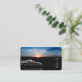 自動車販売ビジネスカードの基本テンプレート 名刺 (スタンド正面)