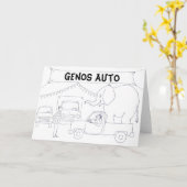 自動車販売員のグリーティングカード カード (黄色い花)