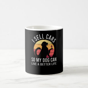 自動車販売員の贈り物と犬 コーヒーマグカップ