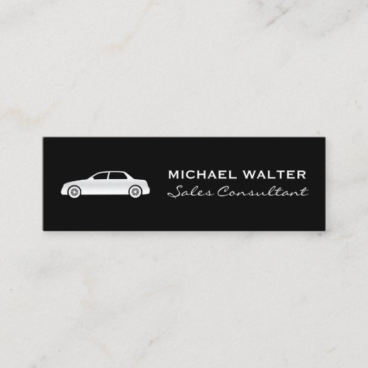 自動車販売員 スキニー名刺 (正面)