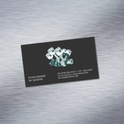 自動車販売員 | ピストン車エンジン マグネット名刺 (インサイチュ)