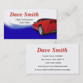 自動車販売店およびサービス 名刺 (正面/裏面)