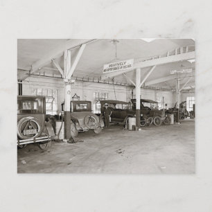 自動車販売店修理工場 1926年 ポストカード