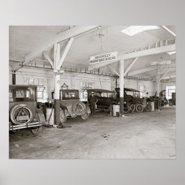 自動車販売店 修理工場、1926年。ヴィンテージ写真 ポスター