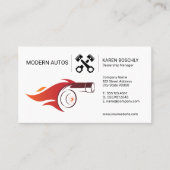 自動車販売店 | 自動メンテナンス | ターボ火災 名刺 (正面)