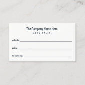 自動車販売店 – 自動車販売関連の名刺 名刺 (裏面)