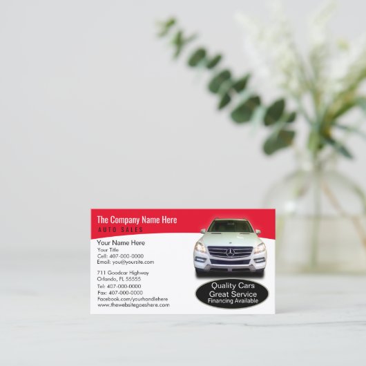自動車販売店 – 自動車販売関連の名刺 名刺 (スタンド正面)