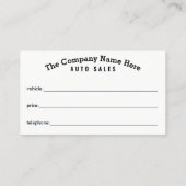自動車販売店 – 自動車販売関連の名刺 名刺 (裏面)