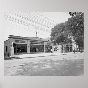 自動車販売店、1926年。ヴィンテージ写真 ポスター