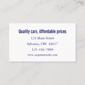 自動車販売業名刺 名刺 (裏面)