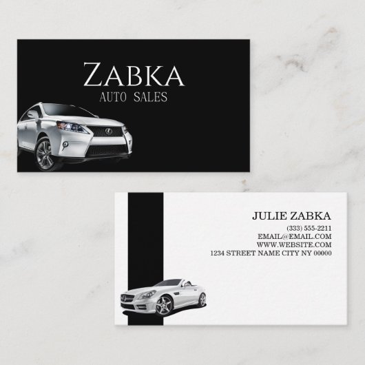 自動車販売販売店 名刺 (正面/裏面)